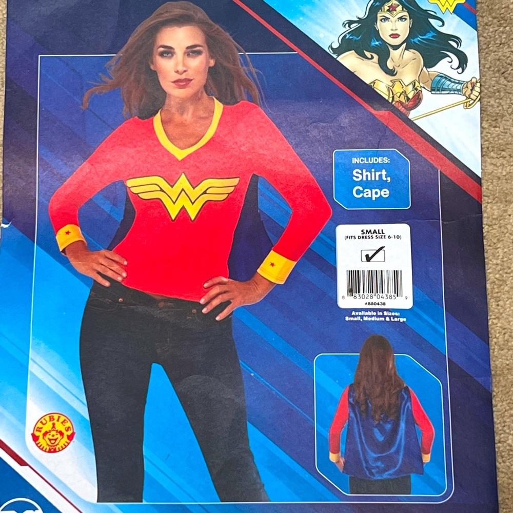 Wonder Woman Costume Shirt With Cape Halloween